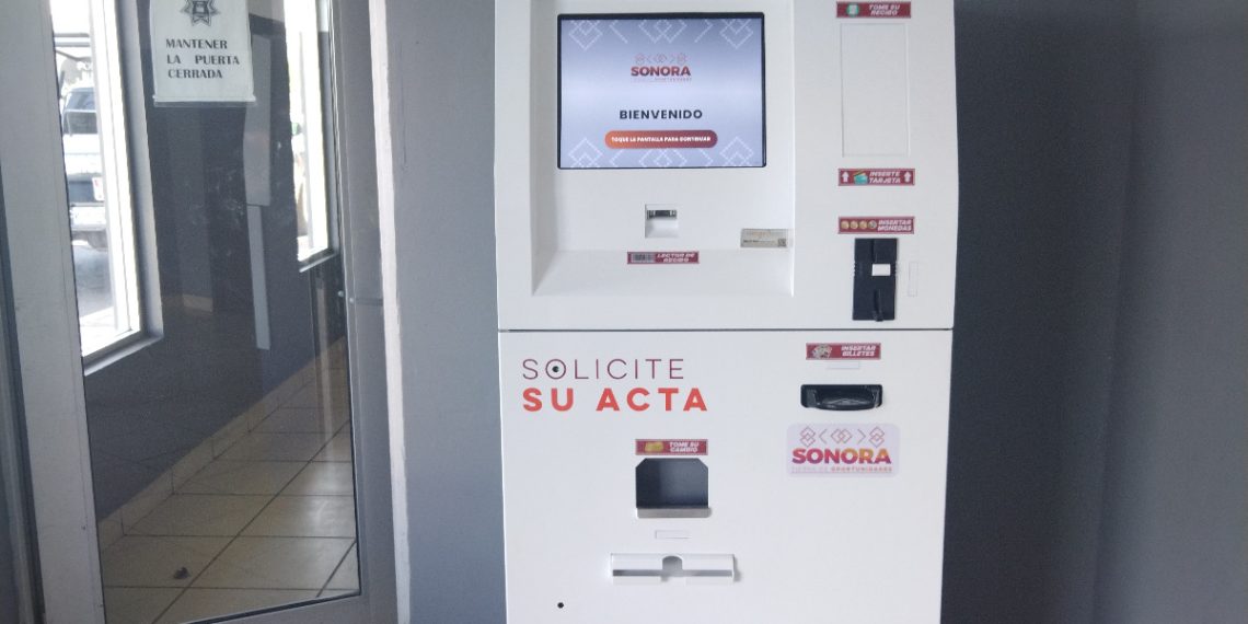 Amplía Gobierno de Sonora servicio de cajeros automáticos de Registro Civil