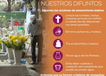 Invita Gobierno de Sonora a no bajar la guardia contra el dengue este día de muertos