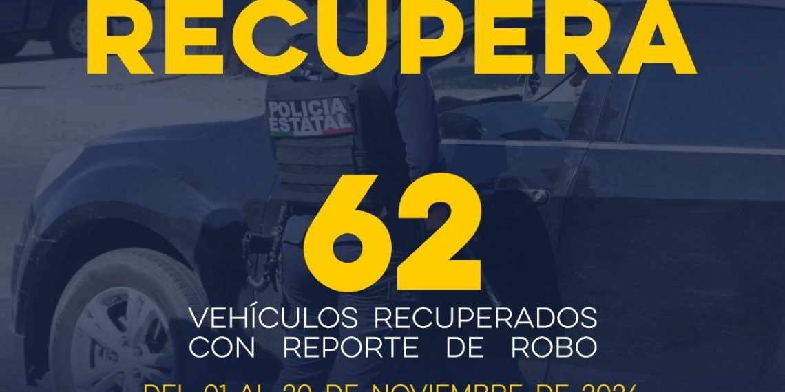 Gobierno de Sonora recupera 62 vehículos con reporte de robo en operativos de SSP