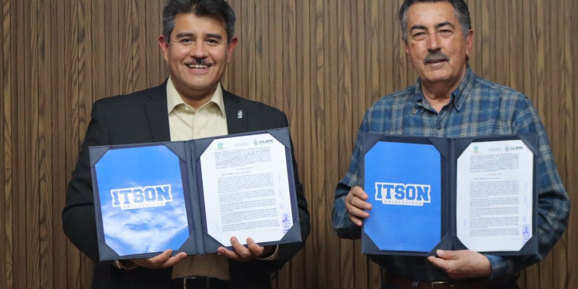 Firma Javier Lamarque convenio de colaboración entre el ayuntamiento de Cajeme y el Instituto Tecnológico de Sonora