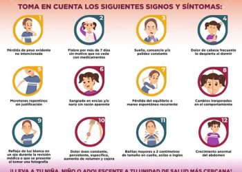 Llama Salud Sonora a estar atentos ante signos y síntomas de algún tipo de cáncer infantil