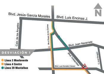 Modifica Imtes ruta de transporte público por cierre de crucero de Colosio y Solidaridad