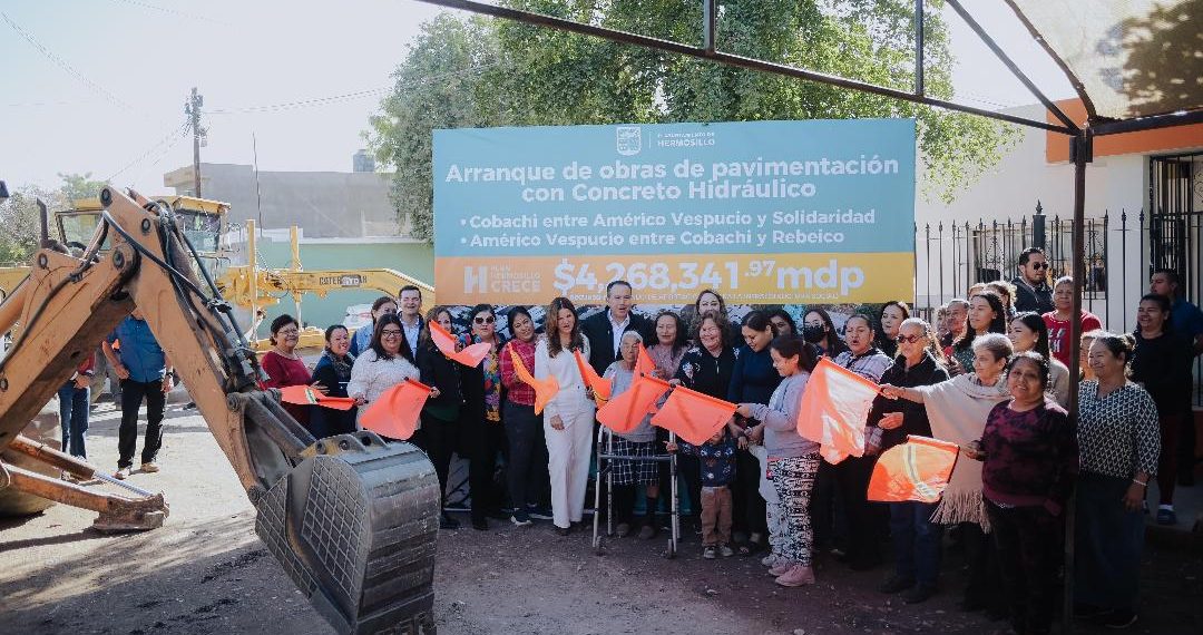 Atestiguan Toño Astiazarán y Patty Ruibal inicio de pavimentación de calles en la Miguel Hidalgo