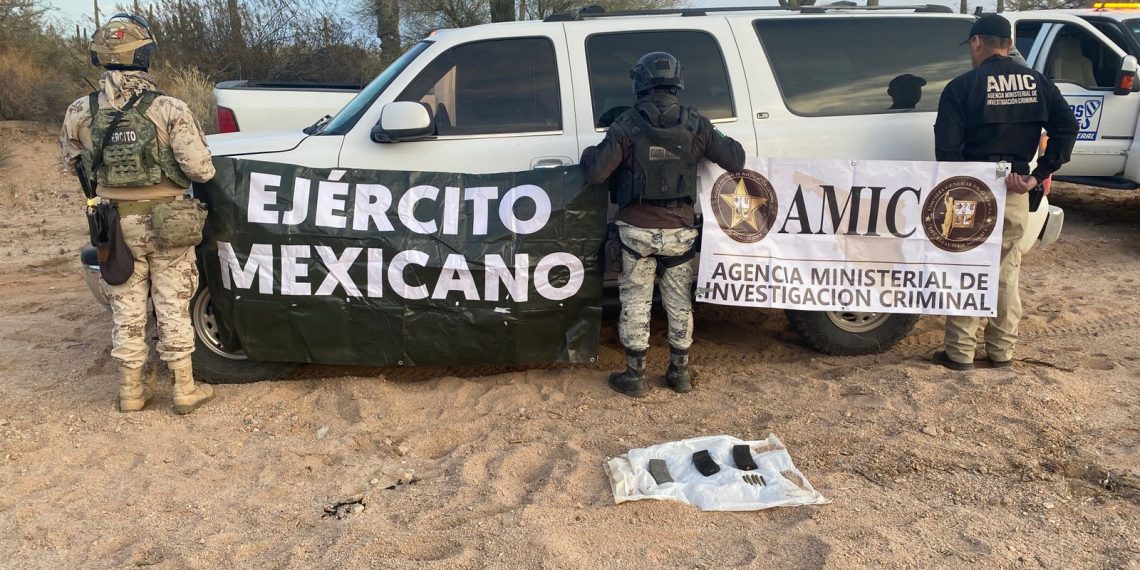 Operativo conjunto asegura vehículos y municiones en Sonoyta