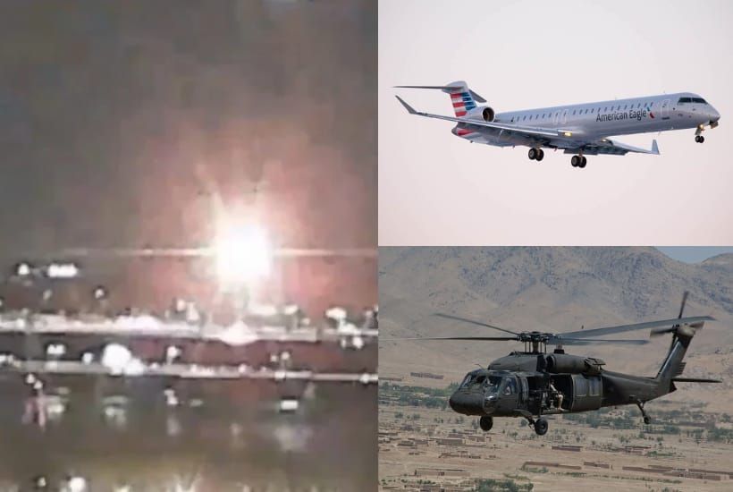 Chocan avión y helicóptero militar cerca de Washington