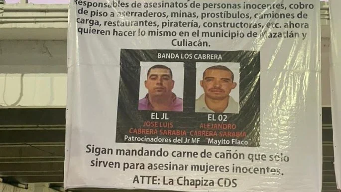 “La Chapiza” deja narcomantas con mensaje para Sheinbaum en Culiacán