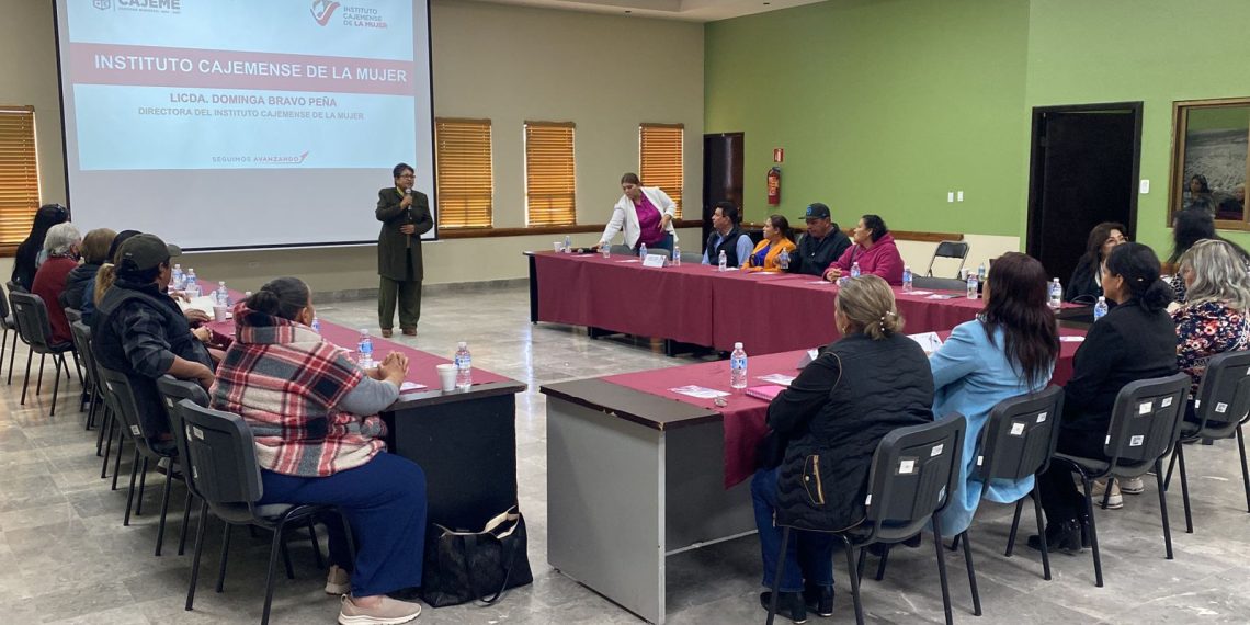 Instituto Cajemense de la Mujer imparte plática informativa a Comisarios y Delegados