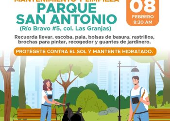 Realizará IHJ jornada de mantenimiento y limpieza en Parque San Antonio
