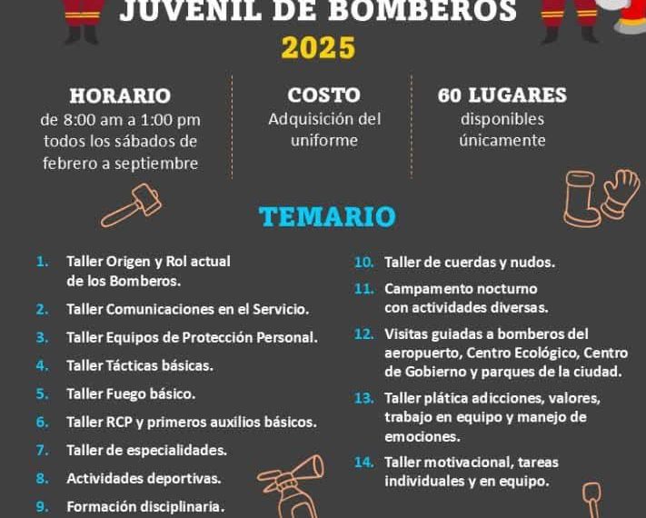 Inicia convocatoria para Brigada Infantil y Juvenil de Bomberos 2025