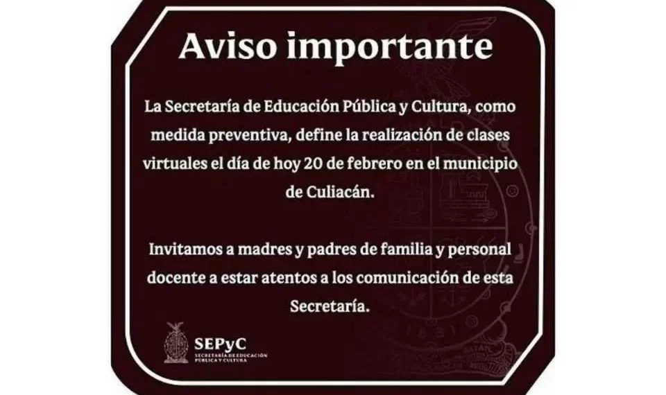 Por detenciones de importantes objetivos criminales suspenden clases en Culiacán
