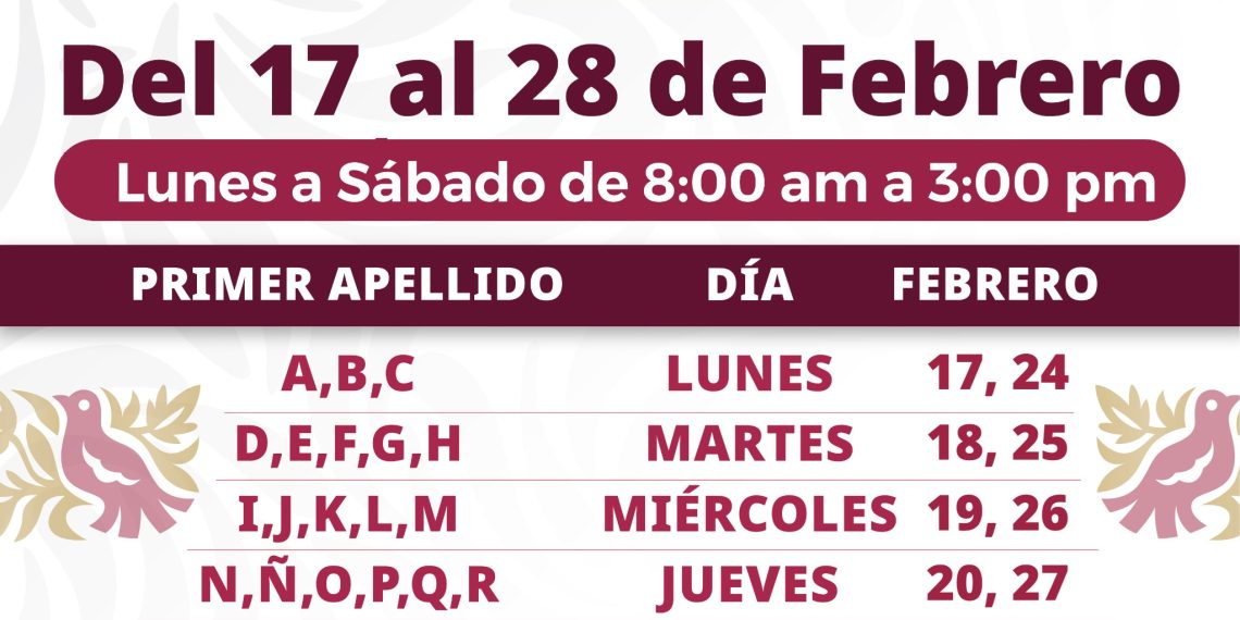 Del 17 al 28 de febrero registro a las Pensiones para el Bienestar de las Personas Adultas Mayores, con Discapacidad y Mujeres Bienestar, informa Ariadna Montiel