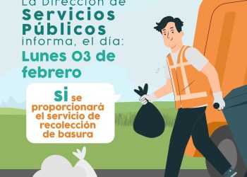 Informa Servicios Públicos Municipales que este lunes 3 sí hay servicio de recolección