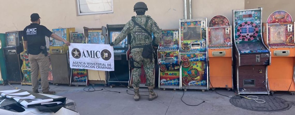 Aseguran máquinas tragamonedas y droga en los municipios de Cajeme y Bácum