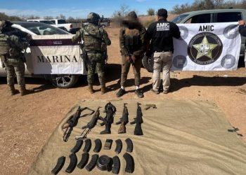 Asegura operativo AMIC-SEMAR armamento y detiene a un masculino en Trincheras