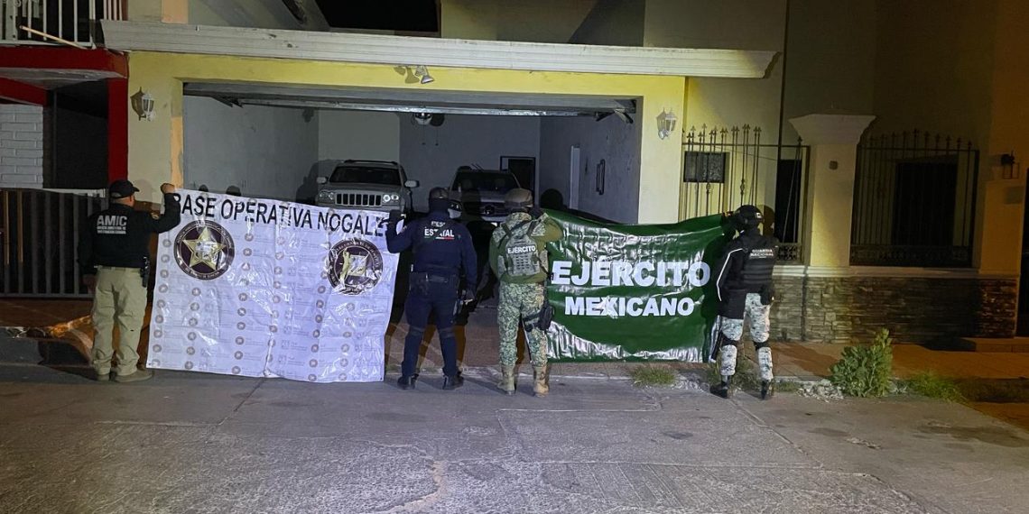 Cateo positivo en Nogales, logra aseguramiento de vehículos robados, droga y material táctico
