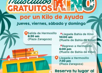Ayuntamiento de Hermosillo trasladará gratis a hermosillenses a Bahía de Kino