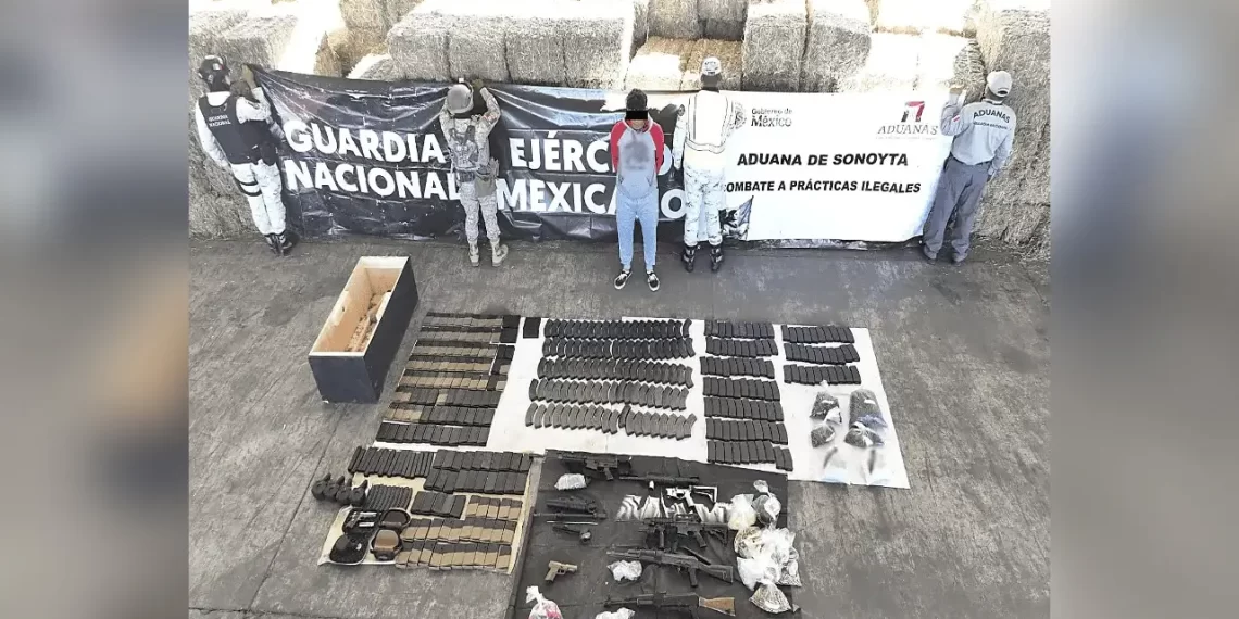 Decomisan armamento en Garita de Sonoyta