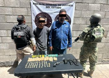 Asegura AMIC y DEFENSA droga, armas y captura a dos en cateo efectuado en Hermosillo