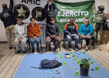 AMIC asegura droga y detiene a cinco personas en cateos simultáneos contra el narcomenudeo en Magdalena de Kino
