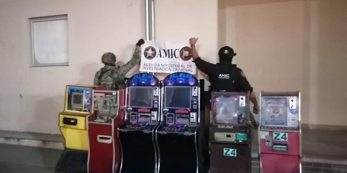 Asegura operativo AMIC-DEFENSA 20 máquinas tragamonedas en Ciudad Obregón