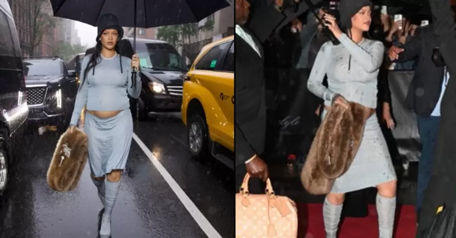 Rihanna aparece embarazada en la Met Gala