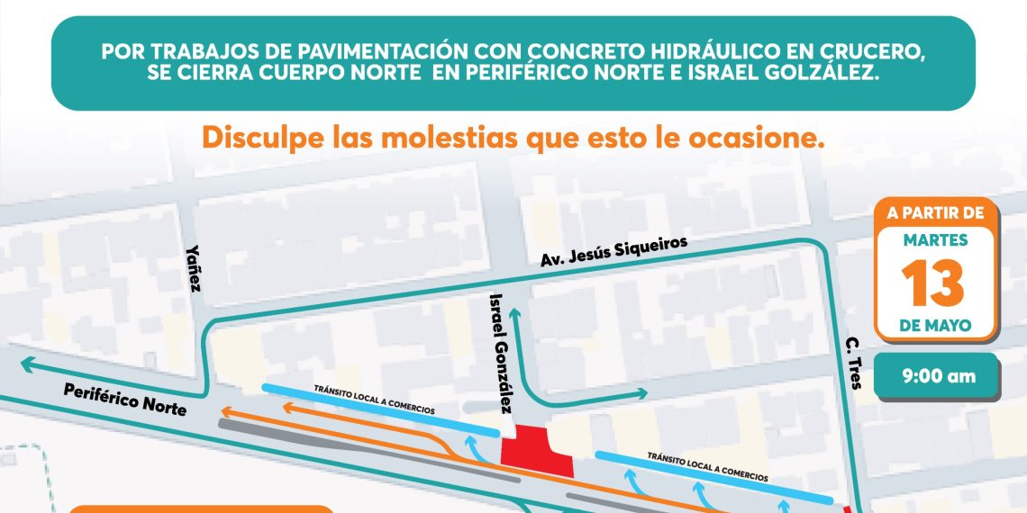 Iniciará Ayuntamiento de Hermosillo rehabilitación de crucero de Periférico Norte e Israel González