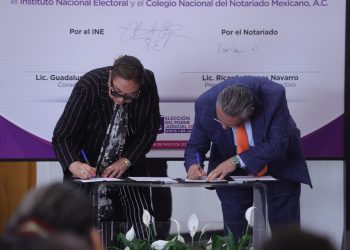 Firma INE convenio de colaboración con el Colegio Nacional del Notariado Mexicano