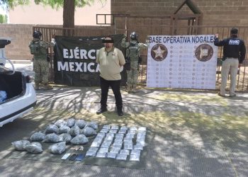 En Nogales capturan a sujeto con vehículo robado, droga y dinero en efectivo