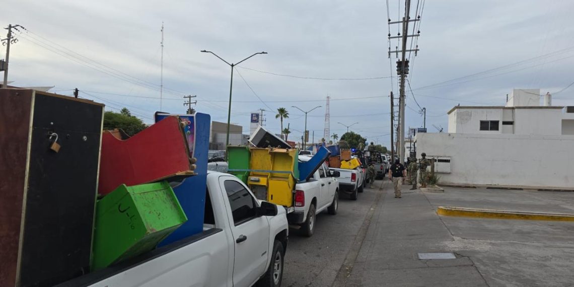En operativo conjunto, son aseguradas 37 máquinas tragamonedas en Ciudad Obregón