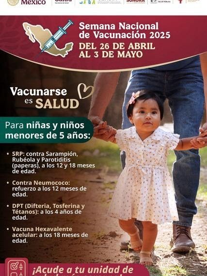 Concluye mañana la Primera Semana Nacional de Vacunación; exhorta Gobierno de Sonora a completar esquemas
