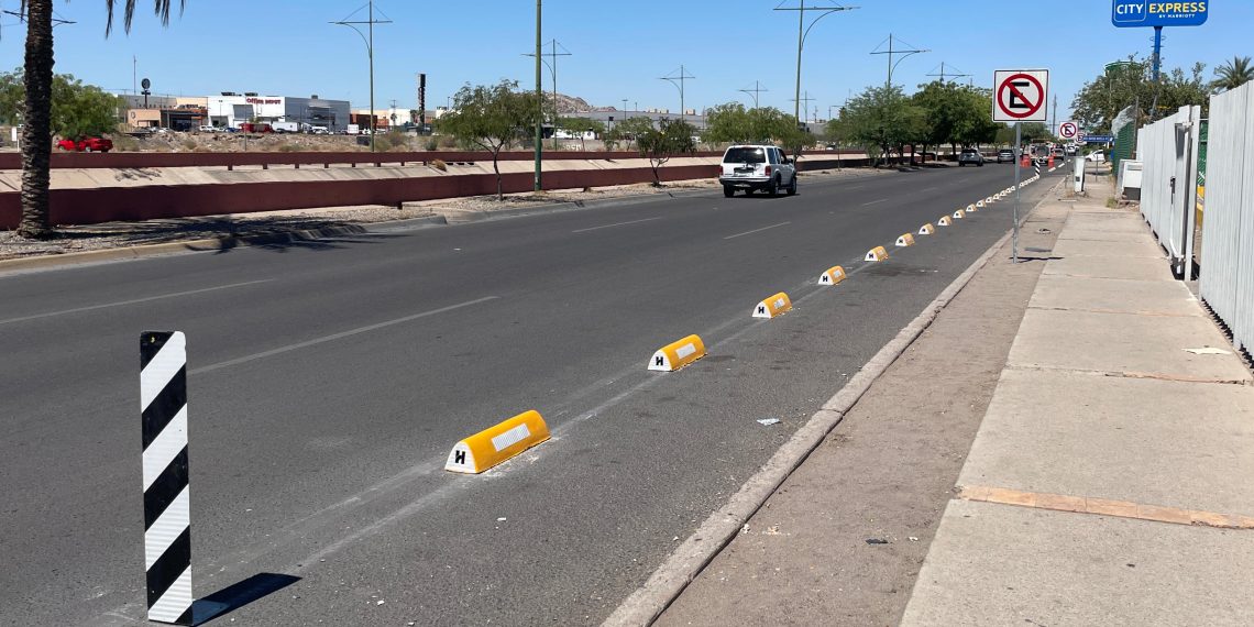 Instala Gobierno de Hermosillo conficibis en tramos del bulevar Río Sonora