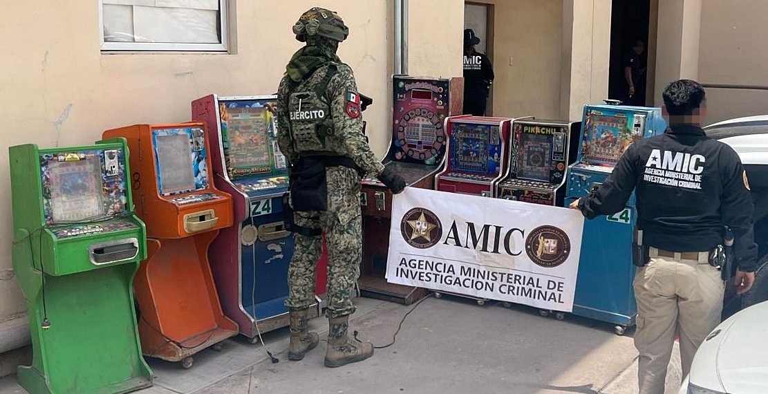 Aseguran máquinas tragamonedas en operativo conjunto en Cajeme