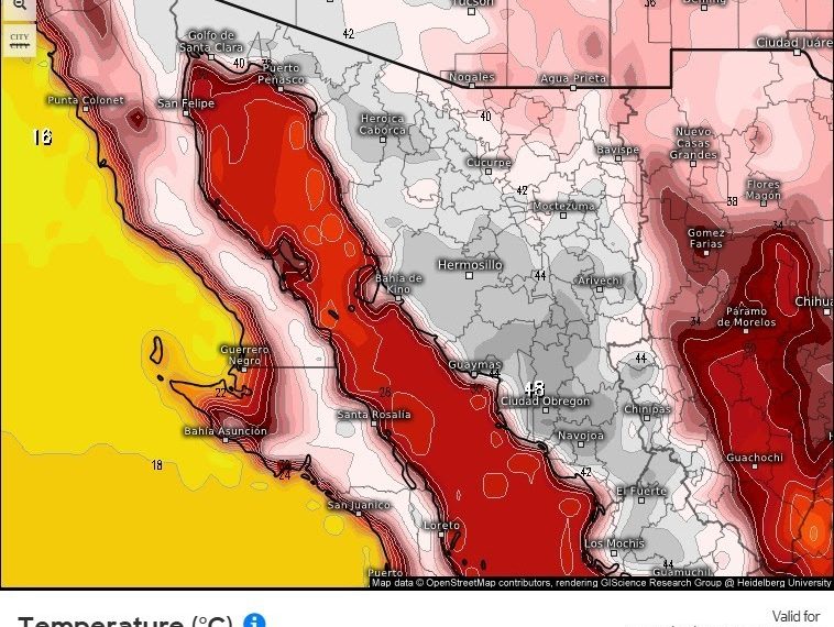 Gobierno de Sonora avisa incremento de temperaturas del 14 al 18 de junio