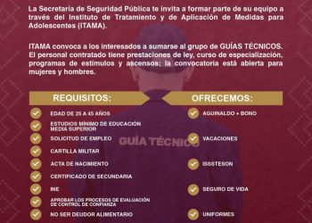 Anuncia Gobierno de Sonora convocatoria para Guía Técnico en ITAMA
