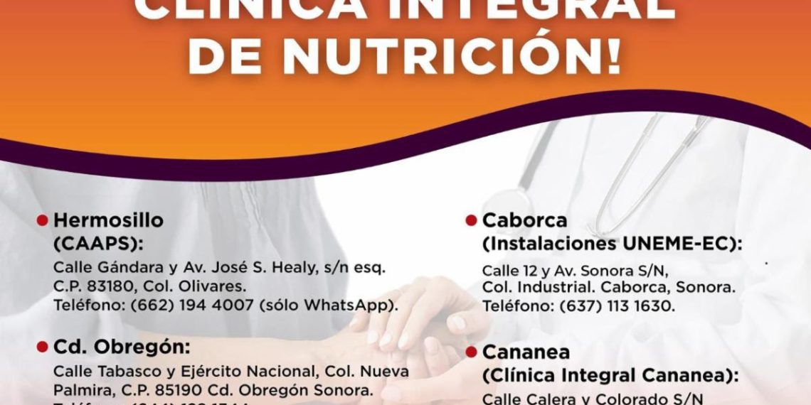Gobierno de Sonora fortalece la atención en salud con cinco Clínicas Integrales de Nutrición