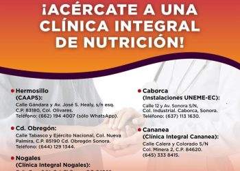 Gobierno de Sonora fortalece la atención en salud con cinco Clínicas Integrales de Nutrición