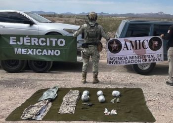 Asegurados dos vehículos, arma de fuego, droga y cartuchos durante operativo conjunto en Sonoyta