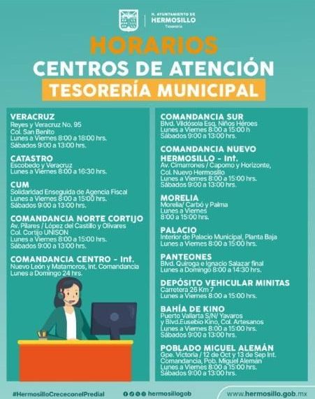 Estas vacaciones atenderán los 13 Centros de Atención de Tesorería Municipal