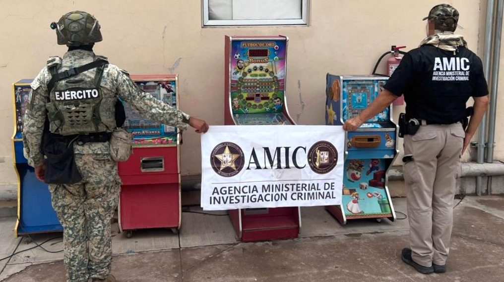 Asegura AMIC y DEFENSA 15 máquinas tragamonedas en operativo conjunto en Cajeme