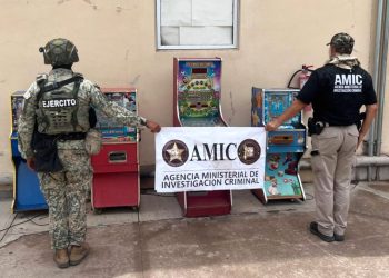 Asegura AMIC y DEFENSA 15 máquinas tragamonedas en operativo conjunto en Cajeme