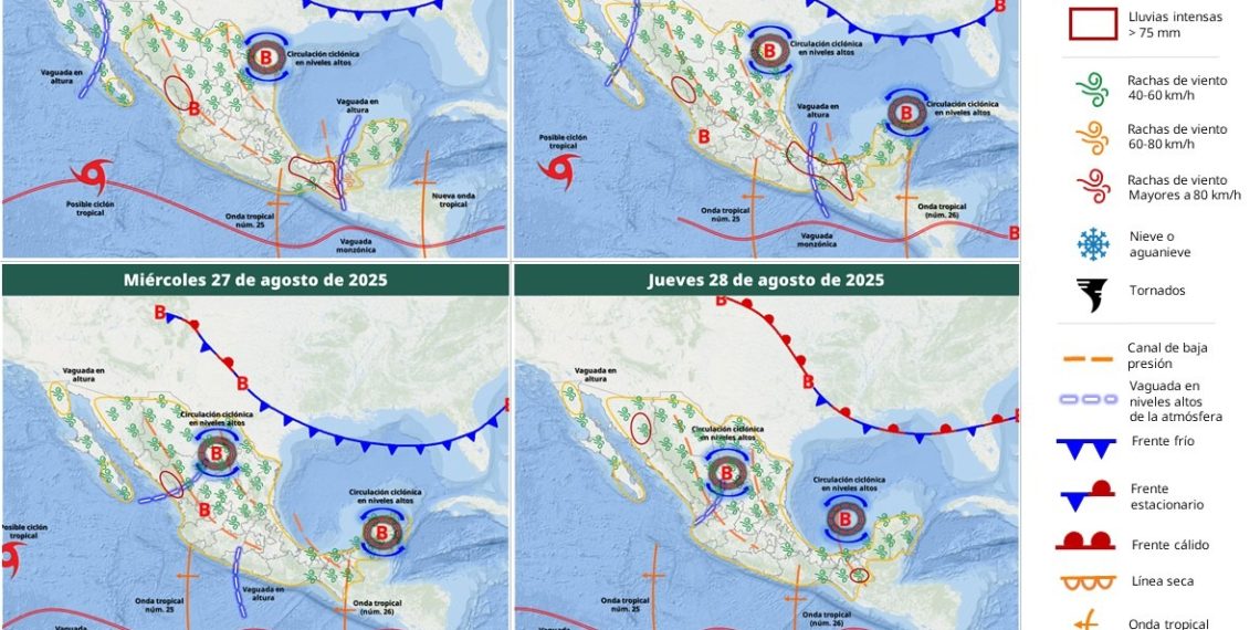 Gobierno de Sonora informa pronóstico de lluvias de moderadas a intensas durante la semana