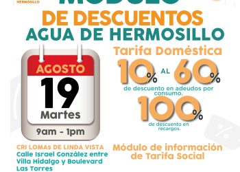 Convoca Agua de Hermosillo a la Jornada de Descuentos en Lomas de Linda Vista