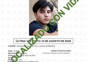 Localiza AMIC a joven reportado como desaparecido en Hermosillo