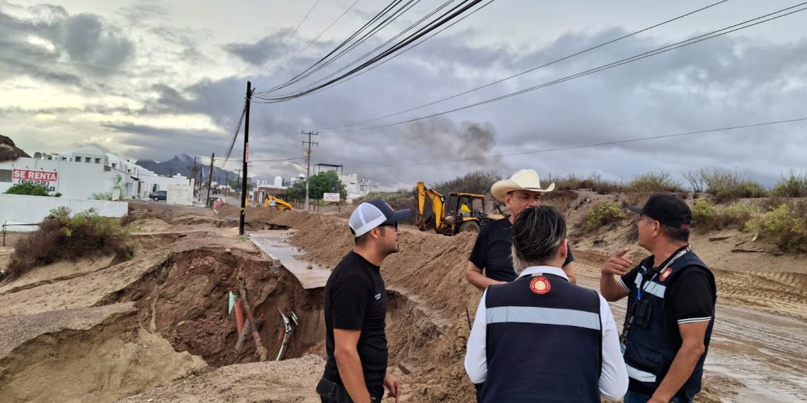 Mantiene Ayuntamiento de Hermosillo coordinación ante remanente del huracán Lorena en Bahía de Kino