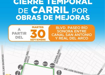Inicia etapa de mejora en tramo del Paseo Río Sonora con sustitución de colector; se habilita vía alterna