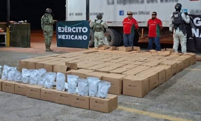 Aseguran una tonelada de metanfetamina y fentanilo en San Luis Río Colorado