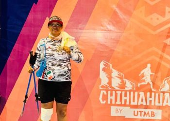 Atleta de la Policía Estatal presente en carrera UTMB en Chihuahua
