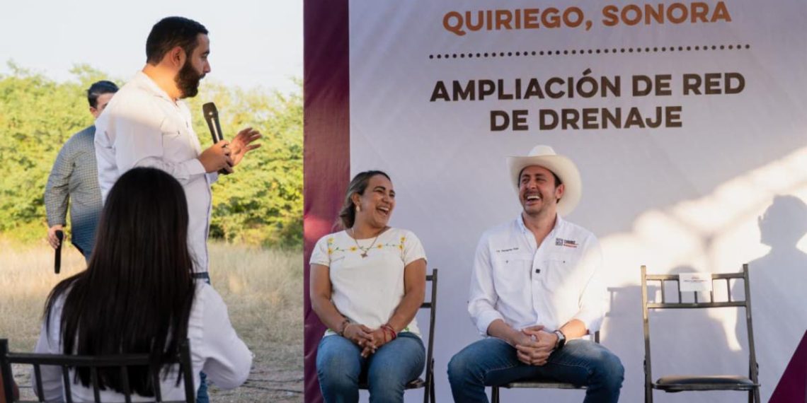 Gobierno de Sonora entrega obra de conducción de drenaje sanitario en Quiriego