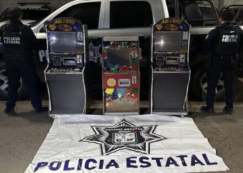Operativo de la Policía Estatal asegura máquinas tragamonedas en Agualurca
