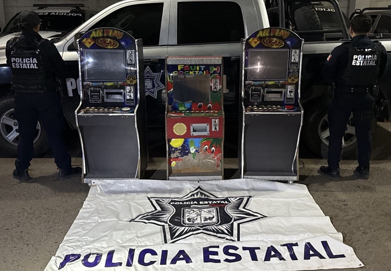 Operativo de la Policía Estatal asegura máquinas tragamonedas en Agualurca